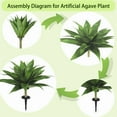 thumbnail image 5 of 25 Inch Artificial Agave Plants (Set of 2) - UV Resistant Realistic Faux Succulents, Tabletop/Outdoor Home Decor (No Pot), 5 of 7