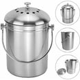 thumbnail image 3 of Bac à Compost en Acier Inoxydable Recyclé pour Cuisine, Design Solide et Résistant à la Rouille, Inodore, Facile à Utiliser et à Nettoyer pour un Compostage Intérieur Pratique, 3 of 5