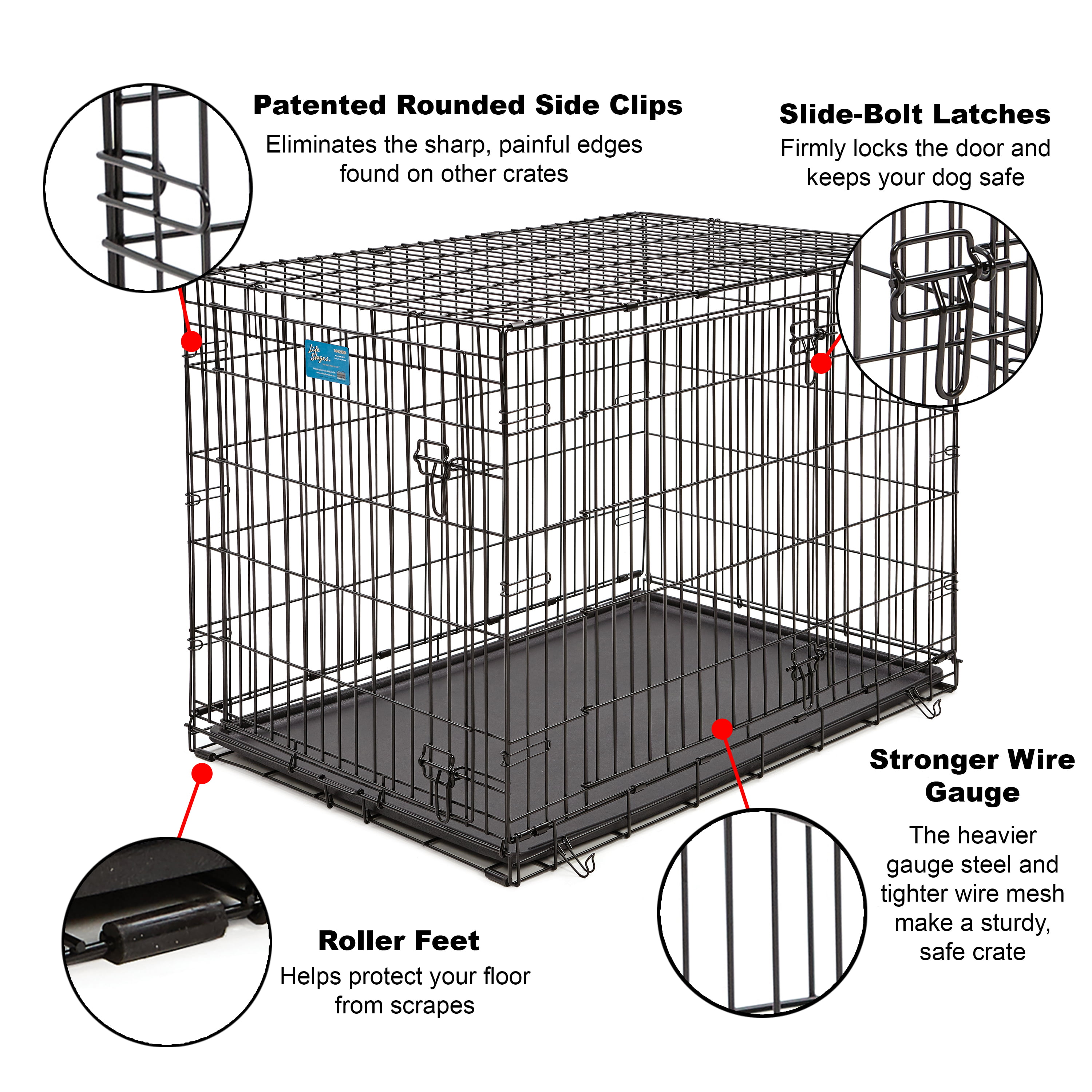 life stages double door dog crate