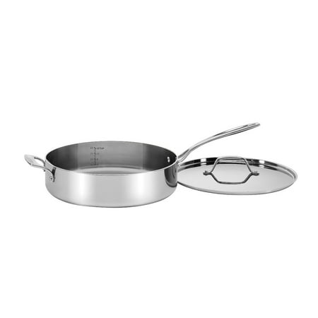 

Cuisinart Custom-Clad 5-Ply Stainless Steel Saute Pan with Helper Handle & Lid | 5.5 Qt.