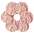 thumbnail image 7 of Yayeee 6 PCS Drink Coasters with Holder Set Woven Absorbent Round Tabletop Hot Pad, Soft Brown Pattern, 7 of 7