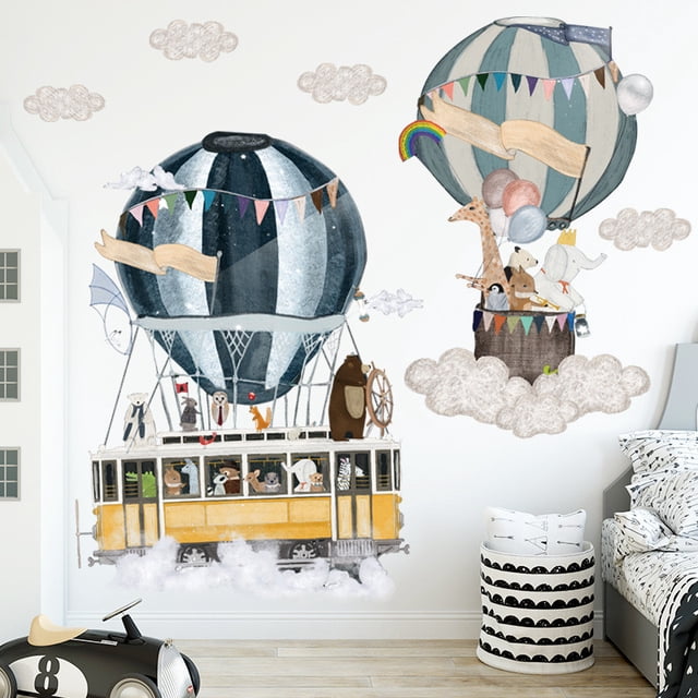 Vinil Infantil Globo Aerostático Dibujo Animales Bebe Niños Dara Baby Syene VinDe243