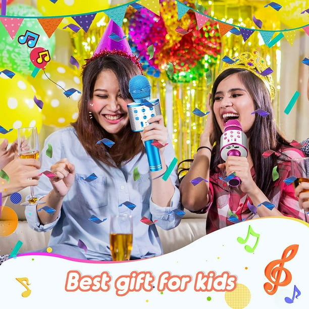 Micrófono Karaoke Infantil Dromlag Con Luces LED Y Cambio De Voz – Unicornio, Portátil Y Con Bluetooth