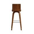 thumbnail image 6 of Vienna 30" Mid Century Modern Swivel Bar Stool in Walnut Wood Finish with Gray Faux Leather, 6 of 14