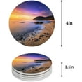 thumbnail image 1 of FMSHPON Ocean Waves Sunrise Sandy Beach Pattern Set of 8 Round Coaster for Drinks, Absorbent Ceramic Stone Coasters Cup Mat with Cork Base for Home Kitchen Room Coffee Table Bar Decor, 1 of 5