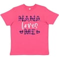 thumbnail image 3 of Inktastic My Nana Loves Me Hearts in Pink Plaid Youth T-Shirt, 3 of 5