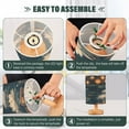 thumbnail image 4 of WOBOGO Kong Ming Lanterns in The Lotus Pond Bedroom Table Lamp USB Power Connector Wooden Base Round Linen Shade For Living Room Desk, 4 of 7