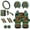 Green and Brown - Highland Cow Sunflower Aztec, variant on Tutolipy 16 Pieces Car Interior Accessories Sets, Galaxy Wolf Print Car Front Seat Covers and Rear Split Bench Seat Cover, Steering Wheel Cover Seatbelt Cover Center Console Cover Car Headrest Cover