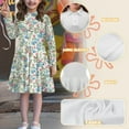 thumbnail image 6 of DISNIMO Hummingbird Dress Kids Floral Long Sleeve Dress Kids Girls School Dresses Size 4-5 Year-Old Dresses with Collars for Girls Dresses with Button Front Girl Midi Dress Fall Skater Dress Girls, 6 of 7