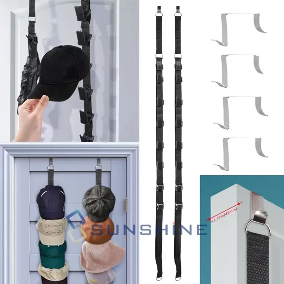 Over Door Caps Organizer Rack Hanging Storage Holder Hanger Rack Closet 16Pocket