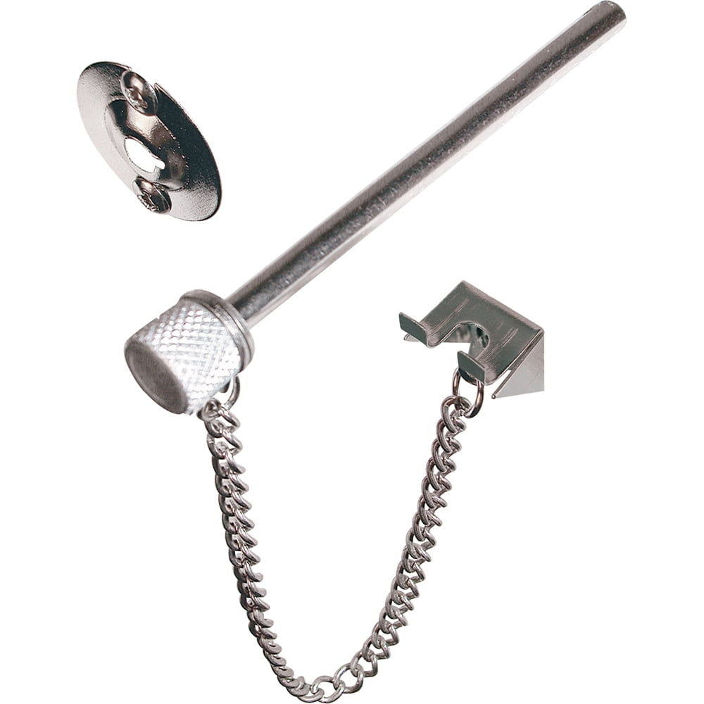 PrimeLine Sliding Door Pin Lock, with Ring, Zinc Plated