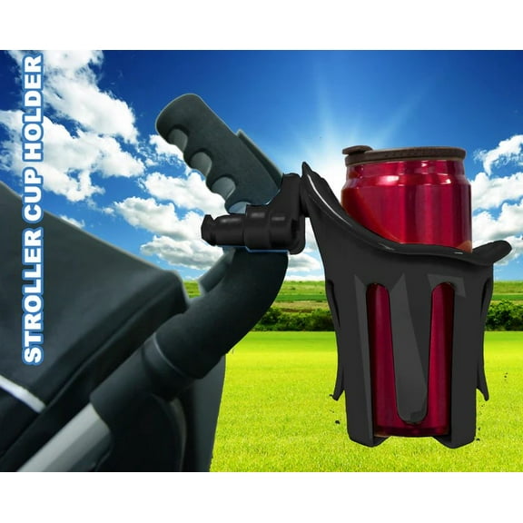 Multi Position Cup Holder Adjustable Light Weight Durable Easy to Install Easy to Clean Two Pack for Stroller Bikes, 2 Pack