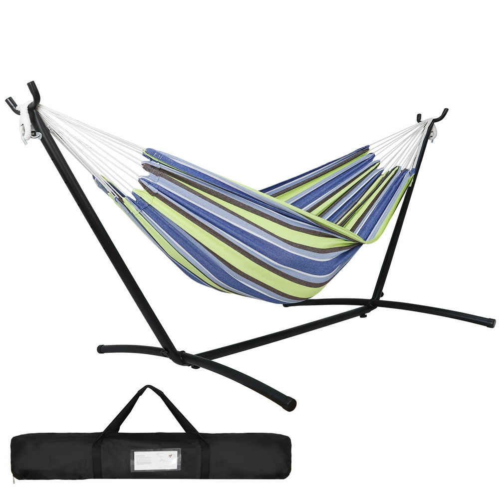 Portable 2Person Hammock with 9FT Metal Stand Garden Yard Outdoor