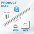 thumbnail image 2 of M8x110mm Fully Threaded Rod, 1Set 304 Stainless Steel Threaded Rods Bar Studs Right Hand Threads with Nut Square Washer for Structural Anchoring Fastening Screw, 2 of 7