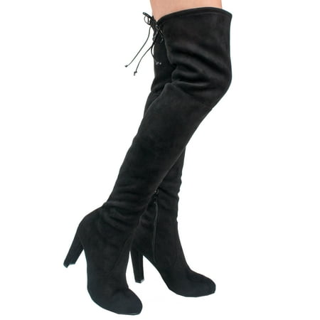 Knee high suede heeled boots new arrivals