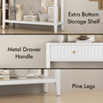 thumbnail image 3 of 39" Console Table with 2 Drawers,Wood Narrow Accent Sofa Table Entryway Table with Storage Shelf for Living Room,Front Hall,Hallway,White, 3 of 4