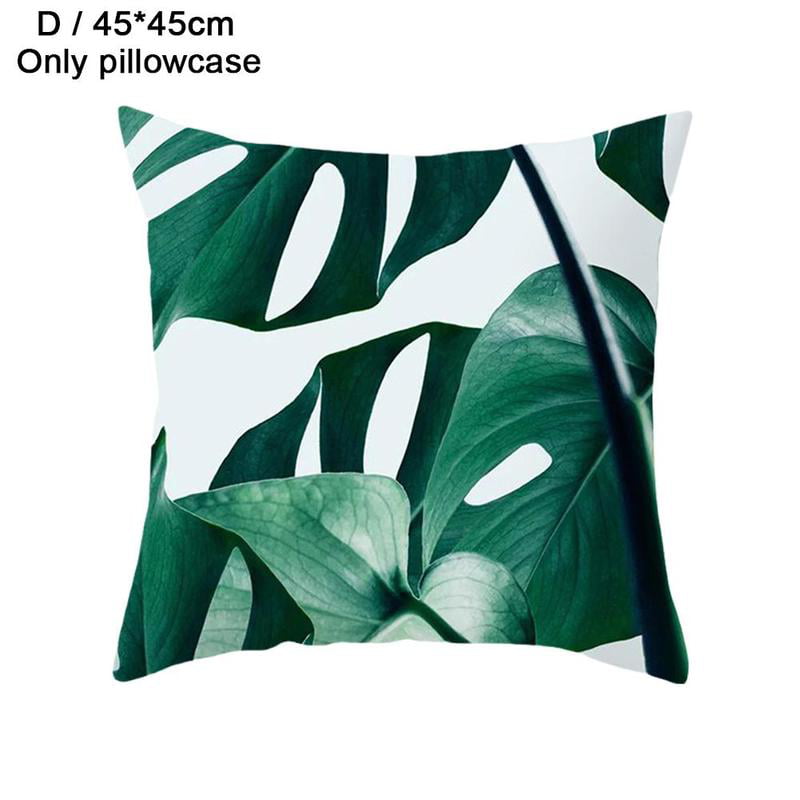 Polyester Pillow Case Cover Green Leaves Sofa Car Home  Throw Cushion SALE