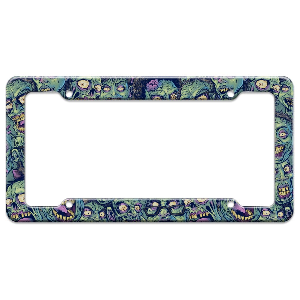 Zombie Pattern Dead Corpses Undead Horror License Plate Tag Frame