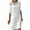 White, variant on Women’s Casual V Neck Cotton Linen Midi Dress Summer Half Sleeve Knee Length Shift Dresses White XL