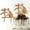 Brown A, variant on Brown D Wooden Wedding Cake Topper with Flower Wreath Design Rustic Party Decoration for Engagement and Anniversary
