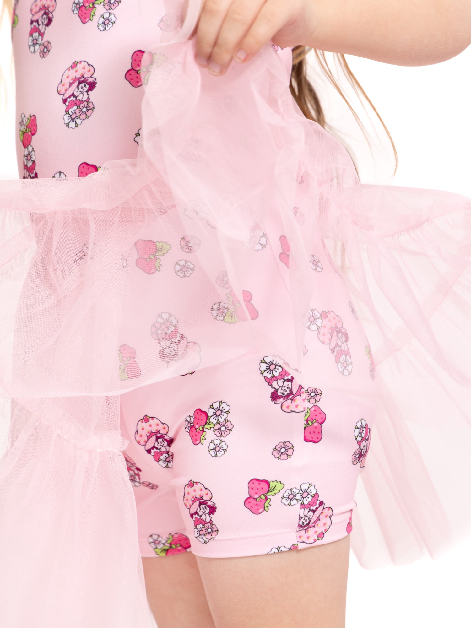 Strawberry Shortcake Toddler Girls' Sleeveless Romper with Tulle Skirt, Sizes 12M-5T