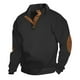 thumbnail image 1 of pstuiky camisa de manga larga para hombre, Suéter de hombre con botones, color liso, cuello alto, mangas largas y cuadrados pequeños camisetas de hombre xl, 1 of 7