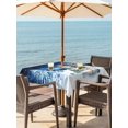 thumbnail image 3 of Outdoor Table Cloth with Umbrella Hole and Zipper, Blue Christmas Snowman Waterproof Square Tablecloth 54"x54", Winter Xmas Tree Snowflakes Washable Table Cover for Outside Party Patio Picnic, 3 of 8