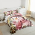 thumbnail image 3 of Homewish Kawaii Snowman 3 Pieces Queen Comforter Set For Children Teens Adults,Happy Christmas Xmas Ultra Soft Bedding Sets,Festival Snowflake Bedding Comforter Set,Super Cozy Room Decor,Reversible, 3 of 8