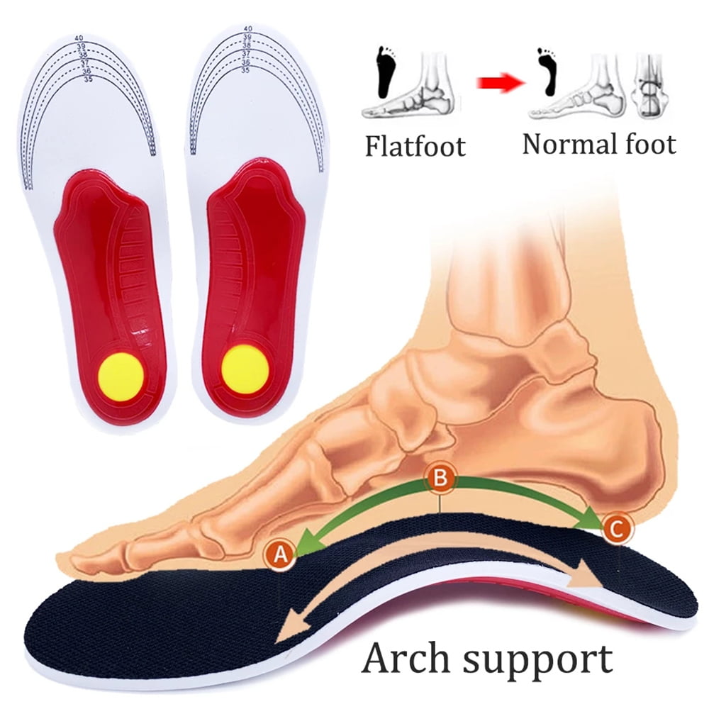 PRECISION ORTHOMEDICS ® 3D Orthotic Flat Feet Foot High Arch Gel Heel Support Shoe Inserts Insoles Pads For Plantar Fasciitis Fallen Arches 