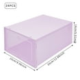 thumbnail image 2 of 24-Pack Stackable Shoe Boxes with Clear Lids, Foldable Plastic Shoe Storage Organizer for Closet, Under Bed, Stack & Snap Design, Purple, 2 of 13