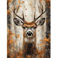 thumbnail image 1 of Qisvanset Framed Canvas Wall Art 12x16 Inch Floral Deer Rustic Wildlife Home Office Art, 1 of 5