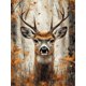 thumbnail image 1 of Qisvanset Framed Canvas Wall Art 12x16 Inch Floral Deer Rustic Wildlife Home Office Art, 1 of 5