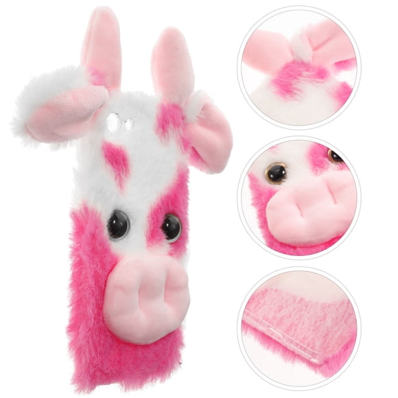 FUEENIRVA waterproof cute kawaii phone case Phone Case Cover Shell Pink Plush for Women 1 Piece