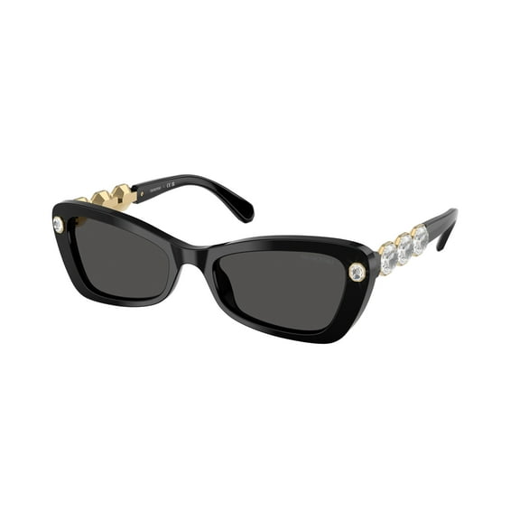 Swarovski SK 6033 Plastic Womens Butterfly Sunglasses Black 54mm Adult