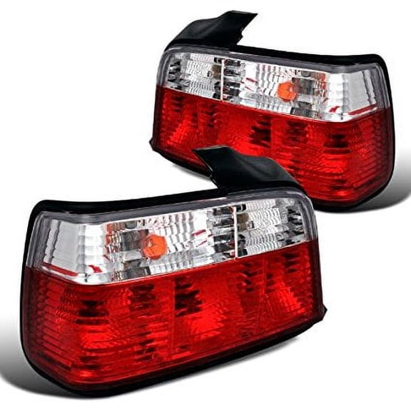 Spec-D Tuning LT-E364RPW-APC Bmw E36 3-Series 4Dr Euro Red Clear Tail Lights
