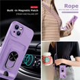thumbnail image 4 of Funda con Cordón para Collar Compatible con Samsung Galaxy A52 4G/5G/A52s 5G, Soporte de Anillo de 360° con Ranura para Tarjeta Protección de cámara Funda de Silicona-Púrpura JM, 4 of 5