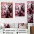 thumbnail image 4 of Designart "The Elephant Amidst Romantic Blooms I" Animals Elephant Floater Framed Canvas Prints, 4 of 5