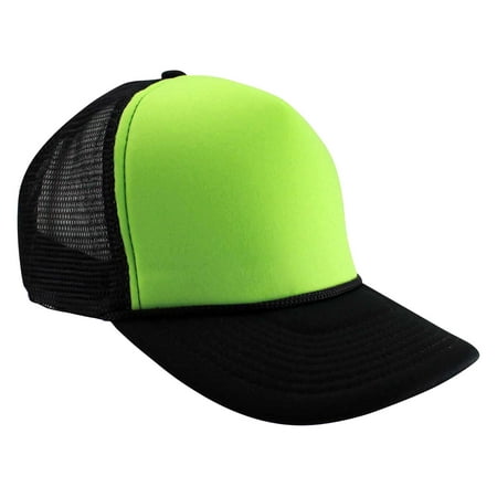 Giant Foam Hat - Trucker Style Foam Hats Bright Neon Colored Black Light Pool Party Rave Summer Neon Black Green One Size