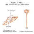 thumbnail image 2 of Three Stone Ring - Certified Moissanite Ring for Women - D-VS1 Quality, 10K Rose Gold, US 8.50, 2 of 3