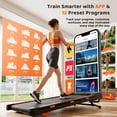 thumbnail image 4 of Walking Pad with 12-Level Auto Incline, 4 MPH Under Desk Treadmill, 2.5HP Motor, 16% Incline, APP & LED Display, 300 LBS Capacity for Home Office, Orange, 4 of 8