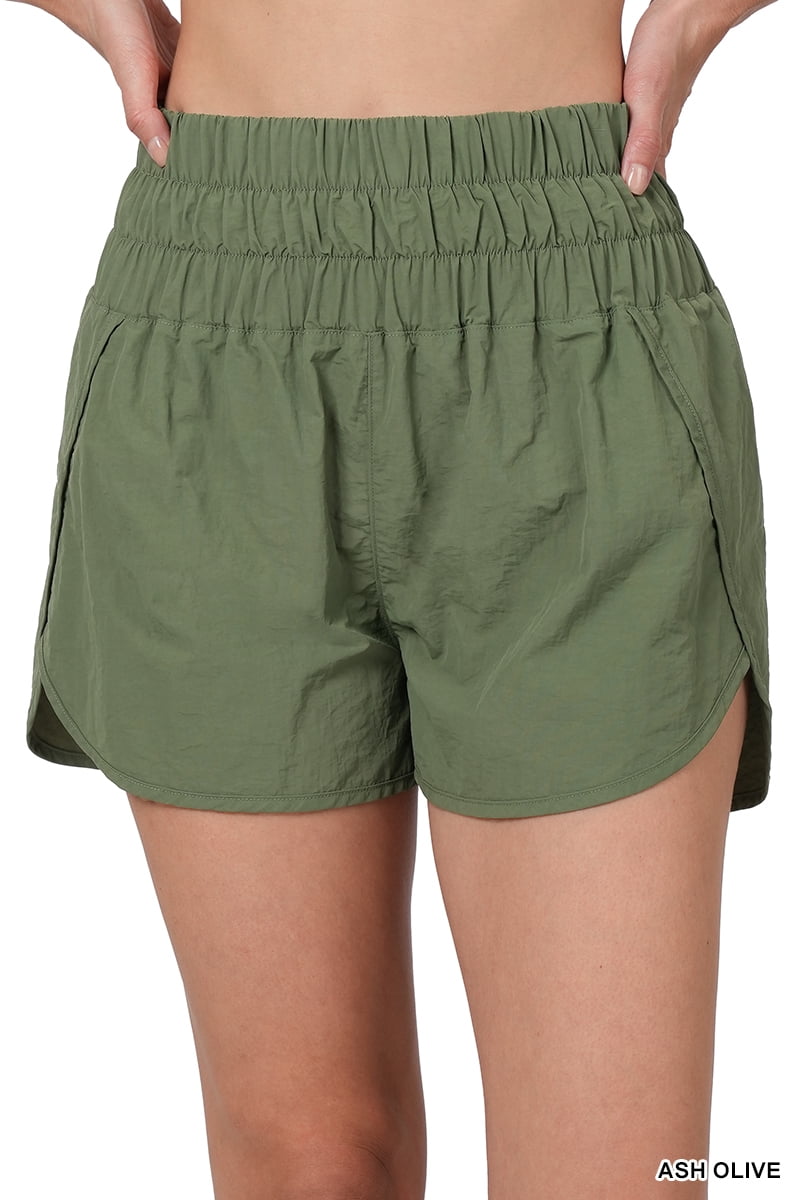【PORTERNA】Vide Normal Shorts Zenana Women's Plus Size Windbreaker Gym Shorts w/Inner