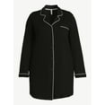 thumbnail image 6 of Joyspun Women’s Cotton Blend Long Sleeve Notch Collar Sleepshirt, Sizes S to 4X, 6 of 6