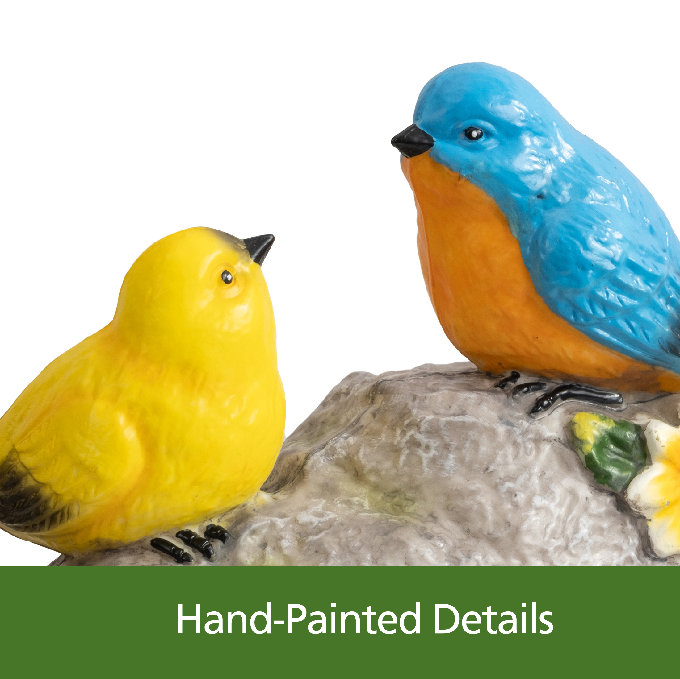 Mainstays Welcome Rock Outdoor Garden Statue with Colorful Birds, Weather-Resistant