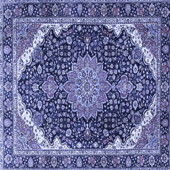 Ahgly Company Indoor Square Medallion Blue Traditional Area Rugs, 3' Square