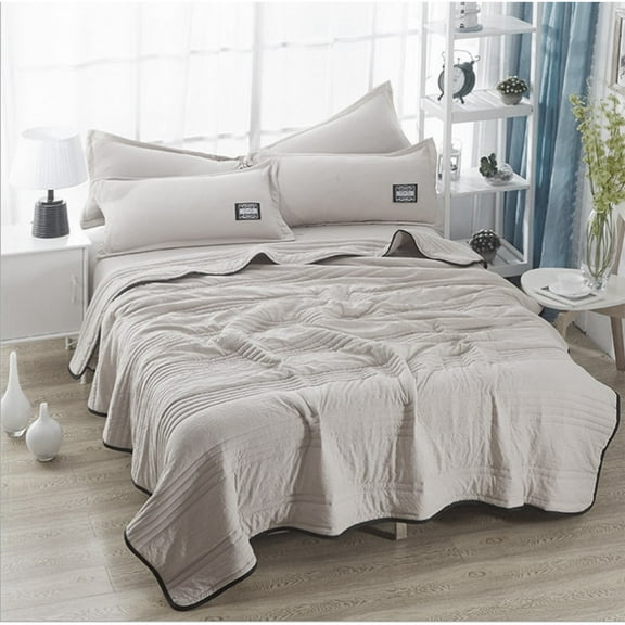 Comforter,Quilts For Queen Bed Solid Color Summer Cool Quilt Lightweight & Breathable Summer Quilt Washable Ice Silk Simple Air Conditioning Quilt Cool Double Quilt For Home Dormitory 59x78 in