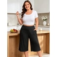 thumbnail image 3 of FEREMO Women Plus Size Pajama Pant Capri Printed Sleep Pant with Pockets 3-Pack, 3 of 9