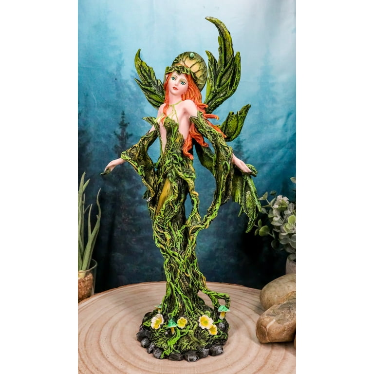 Ebros Elemental Earth Gaia Forest Green Fairy Statue Ebros Elemental Earth Gaia Forest Green Fairy Statue