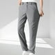thumbnail image 1 of Ceisia Men's Solid Color Ice Silk Slim Straight Pants, Button Fly Casual Trousers for Men Gray M Gifts, 1 of 7