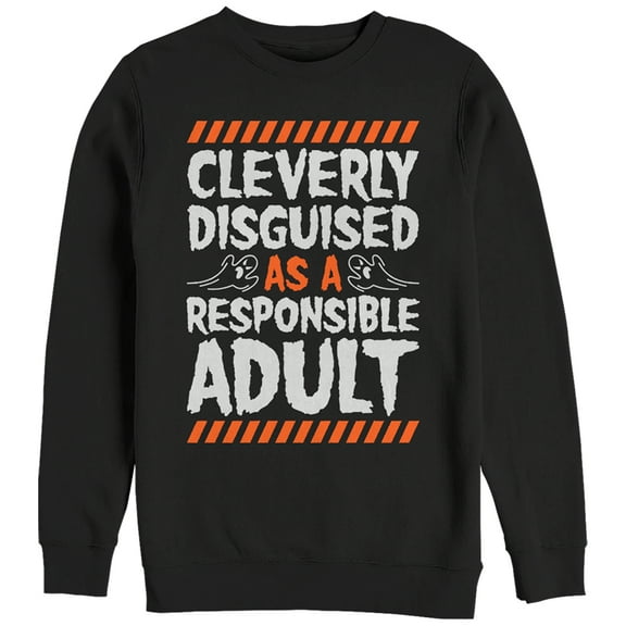 Women's CHIN UP Halloween Responsible Disguise Sweatshirt Black Small