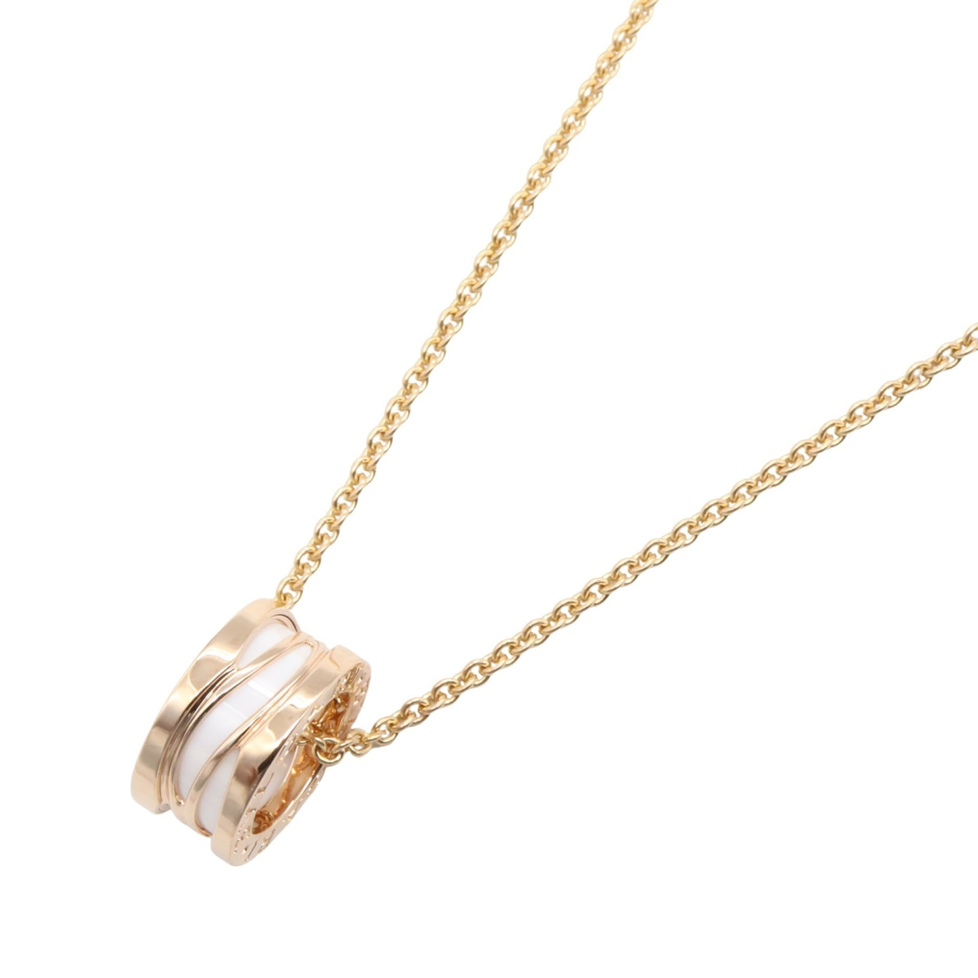 Pre-Owned BVLGARI B-zero1 Design Legend Ceramic Necklace in 18K Pink Gold (White) for... (Good)